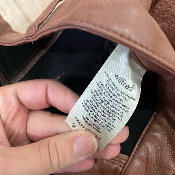 Wilfred Camel Brown Leather Pants - Picture 3 of 6